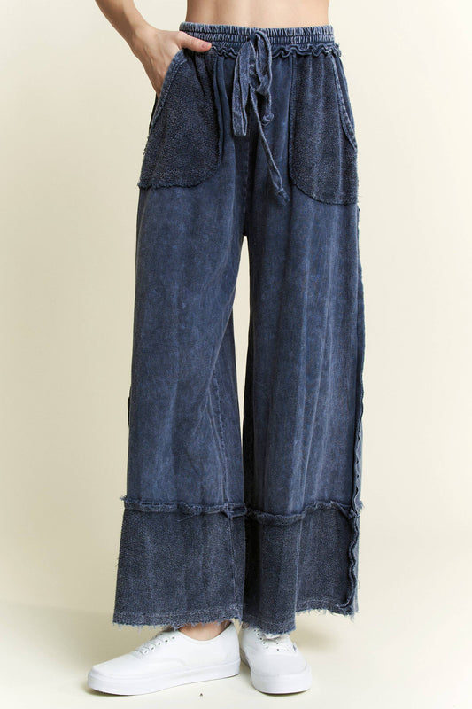 Mandy Mineral Washed Wide Leg Pants