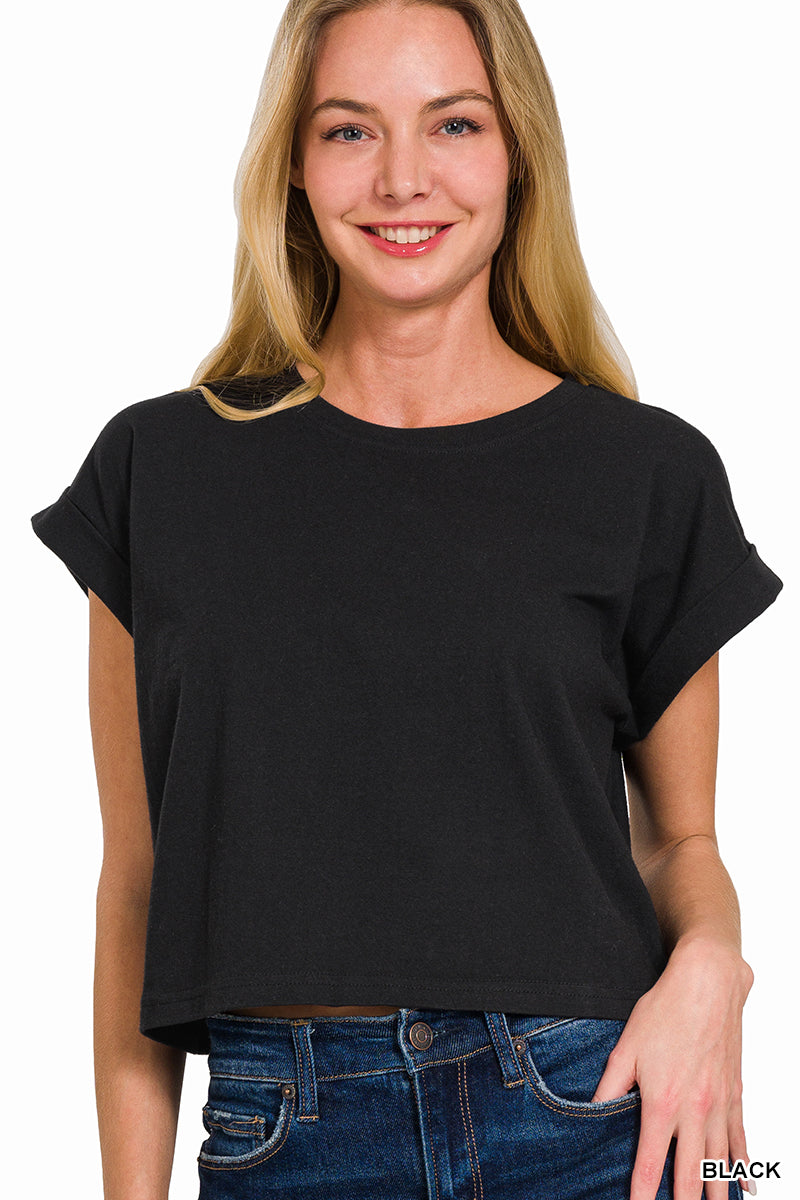 Felicia Folded Sleeve Top