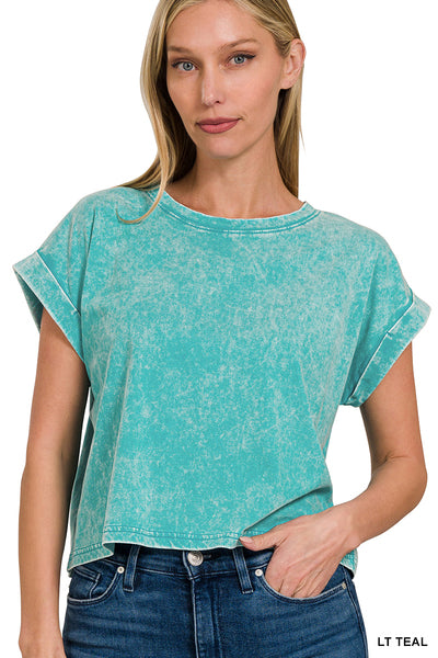 Mineral Washed Cropped Tee