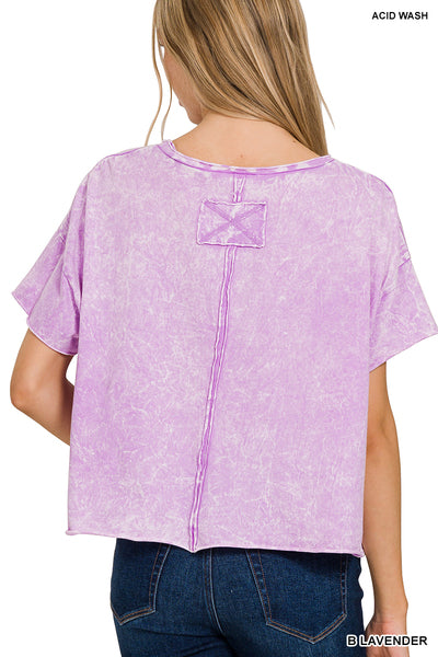Mineral Washed Crew Neck Top