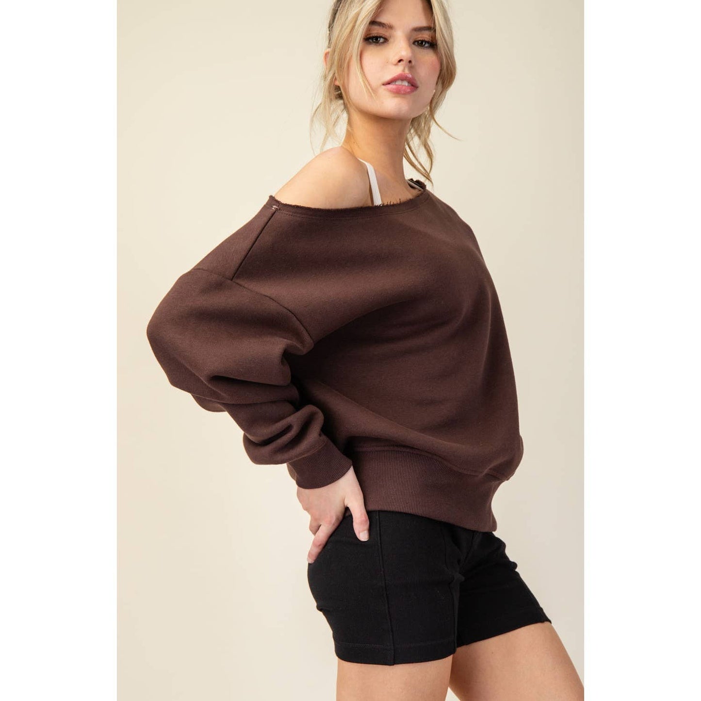 Ainsley Off The Shoulder Long Sleeve Top