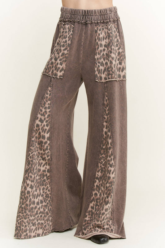 Mineral Washed Leopard Sweatpants