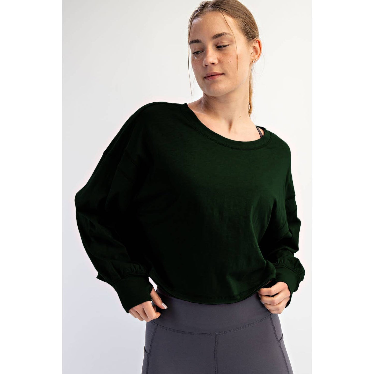 Rae Mode Long Sleeve Open Back Top