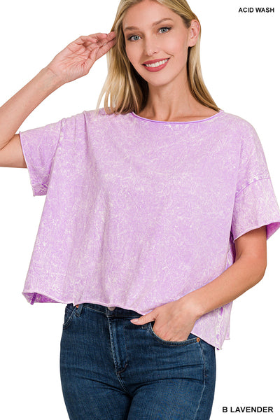 Mineral Washed Crew Neck Top