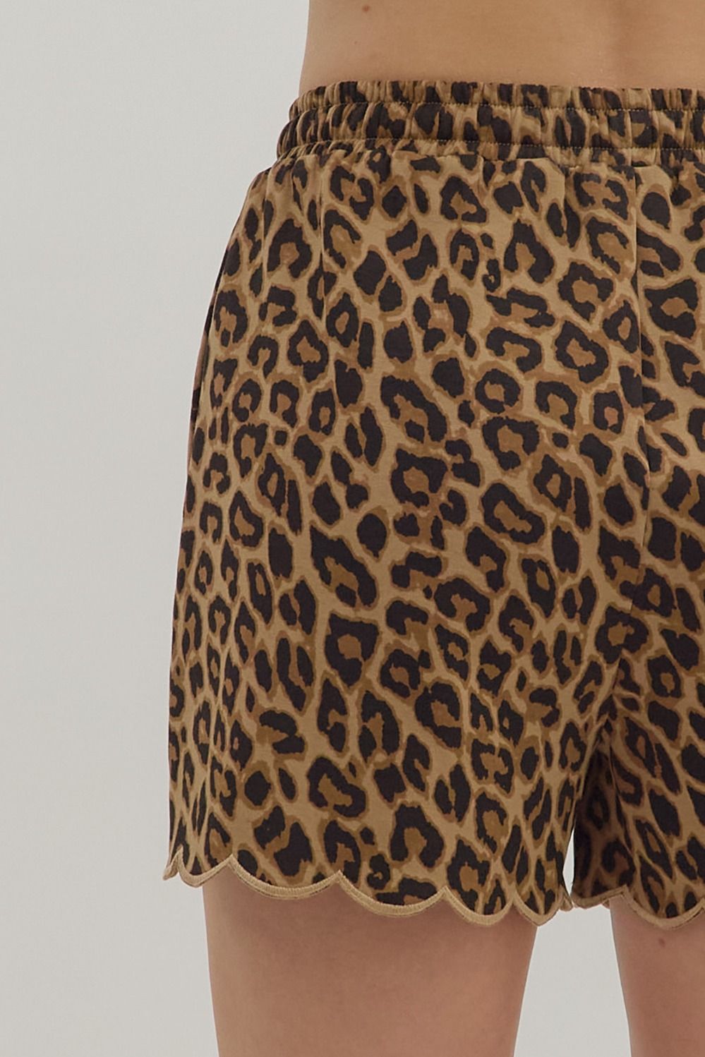 Leopard Scalloped Shorts
