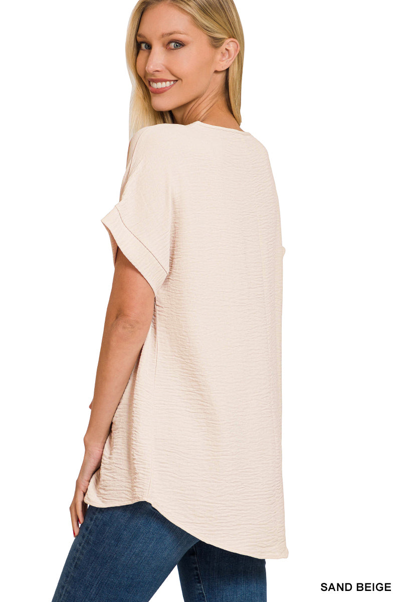 Warren Woven V-Neck Top
