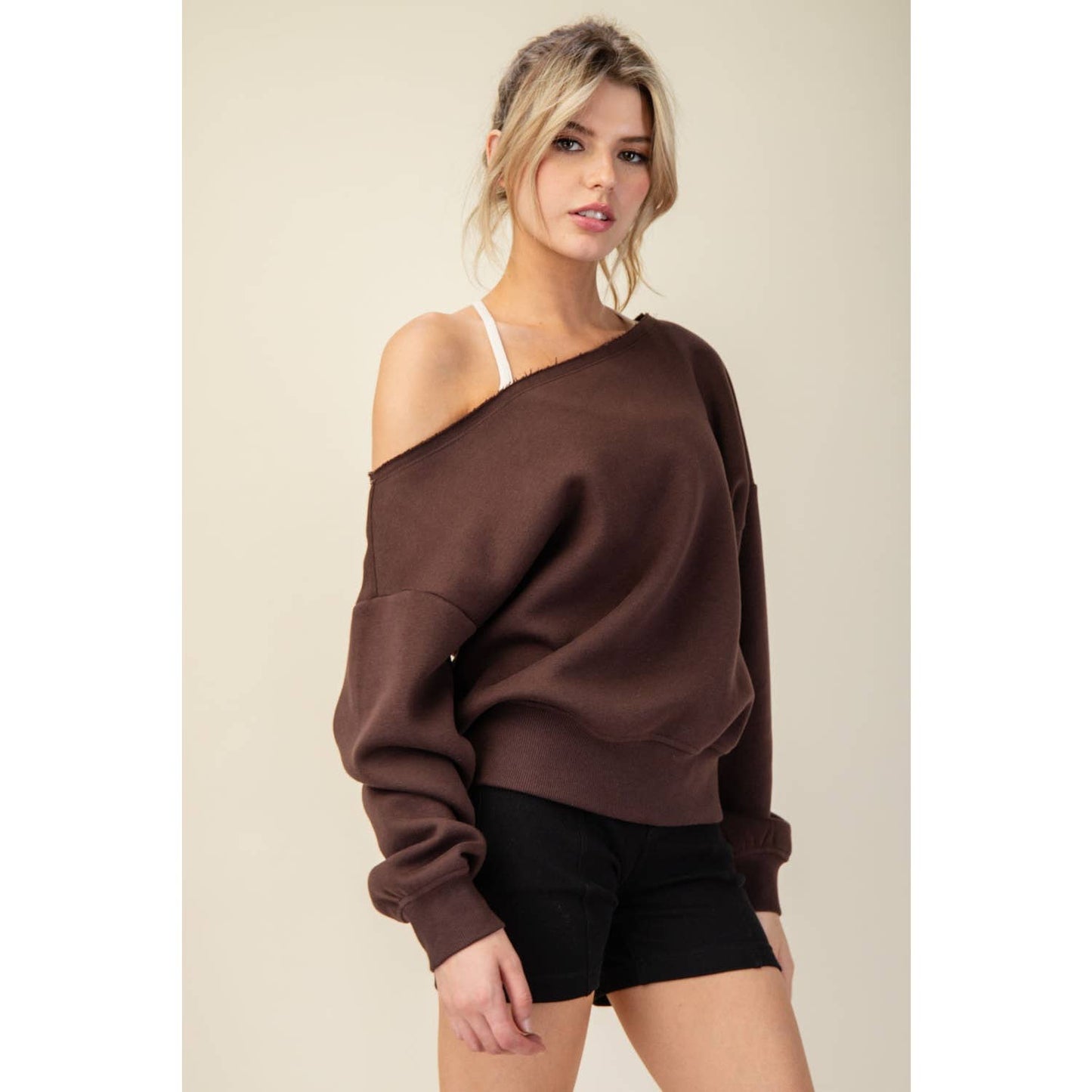 Ainsley Off The Shoulder Long Sleeve Top