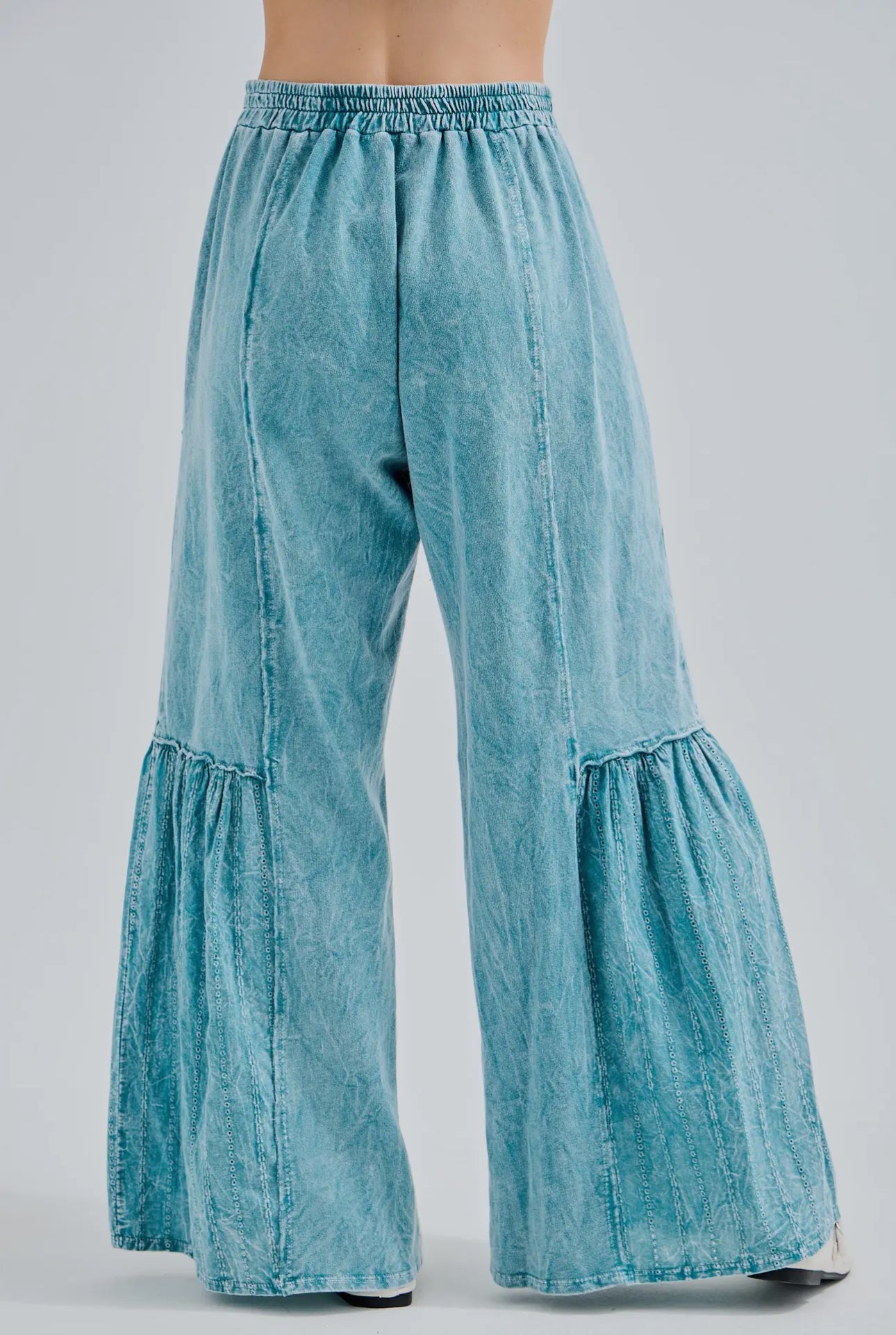 Mineral Washed Tiered Boho Sweatpants