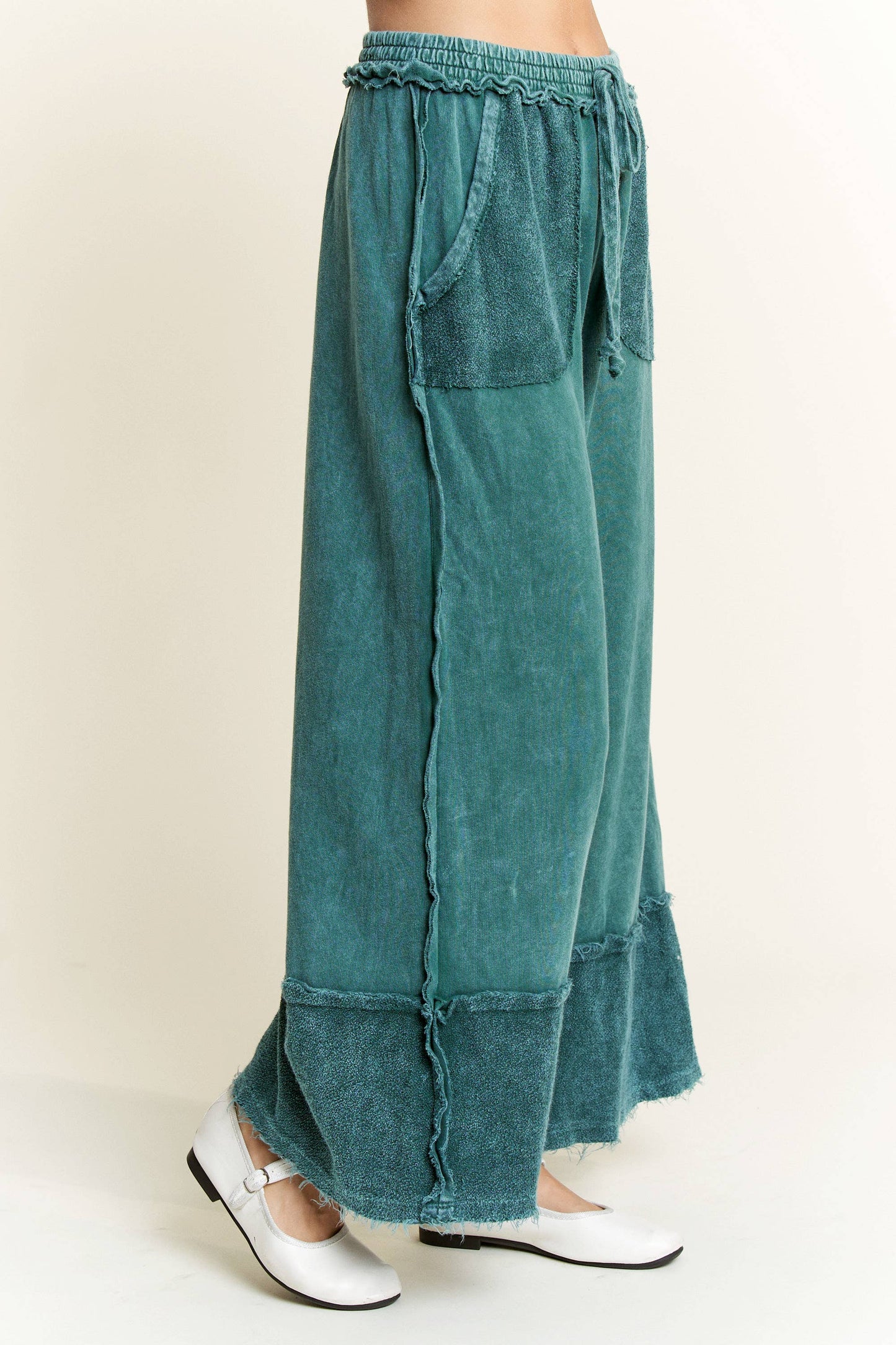 Mandy Mineral Washed Wide Leg Pants