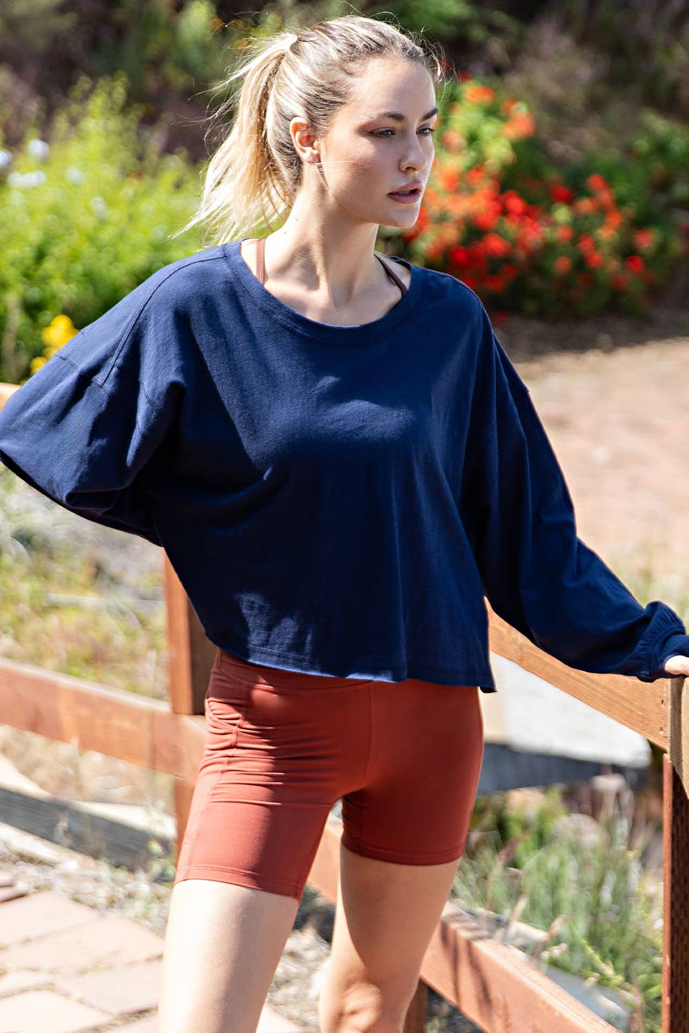 Rae Mode Long Sleeve Open Back Top