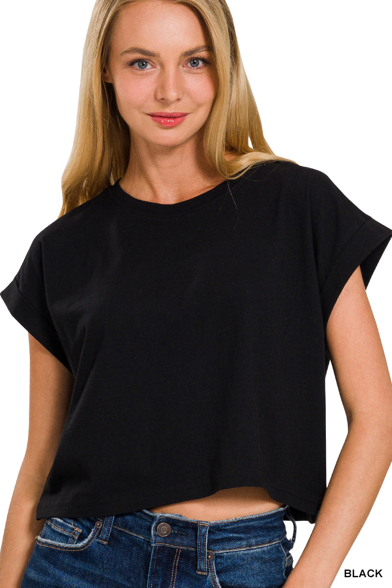 Felicia Folded Sleeve Top