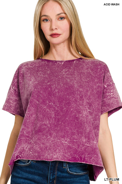 Mineral Washed Crew Neck Top