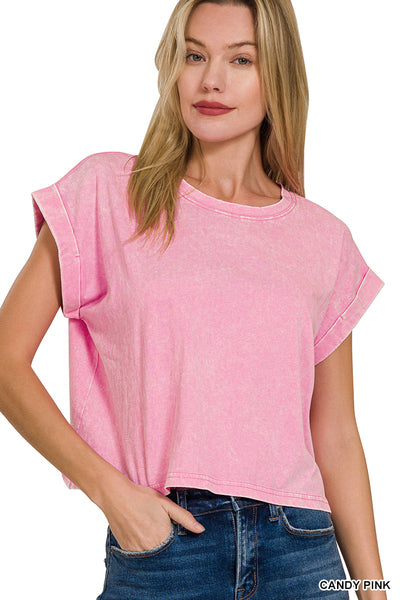 Mineral Washed Cropped Tee