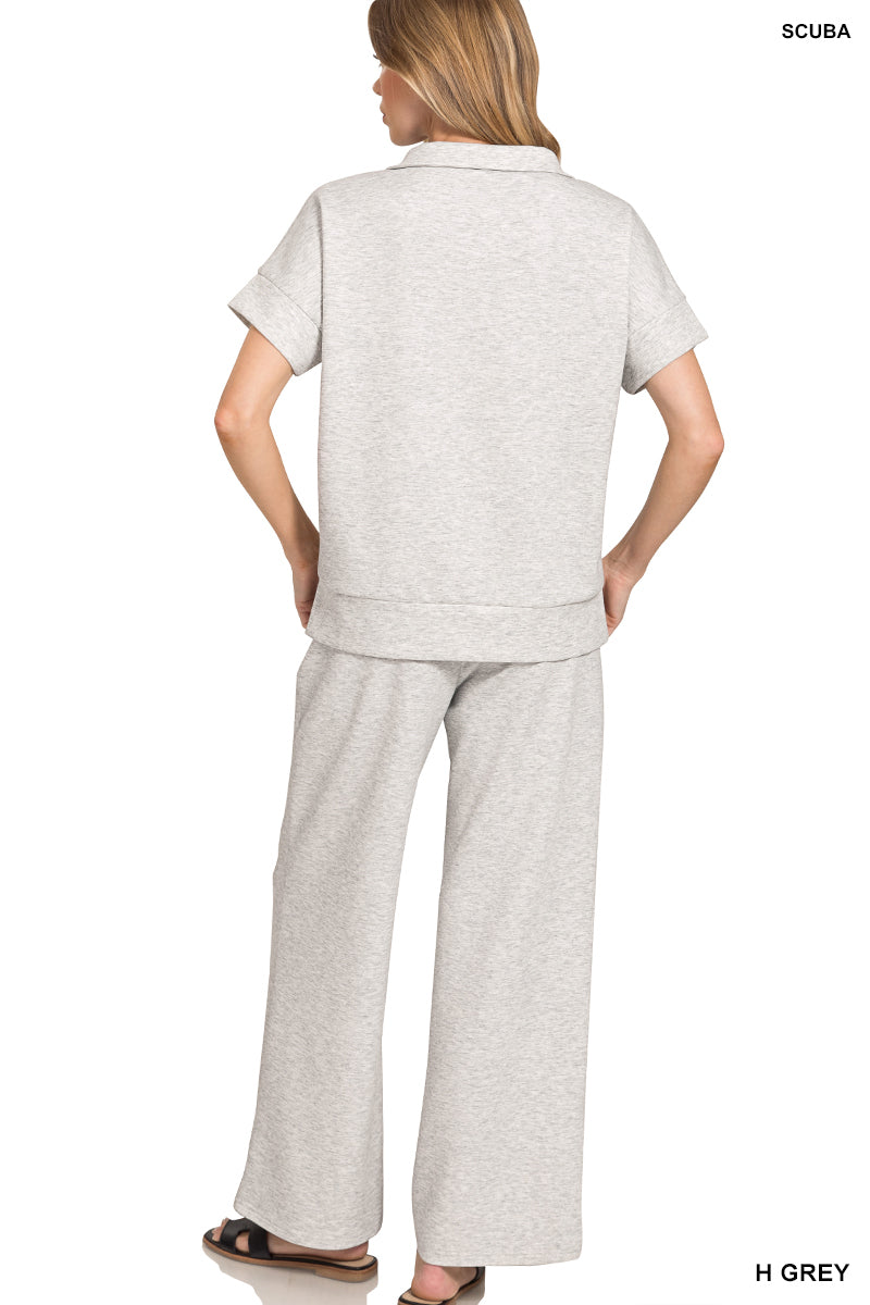 Scuba High Neck Half Zip Top & Pants Set