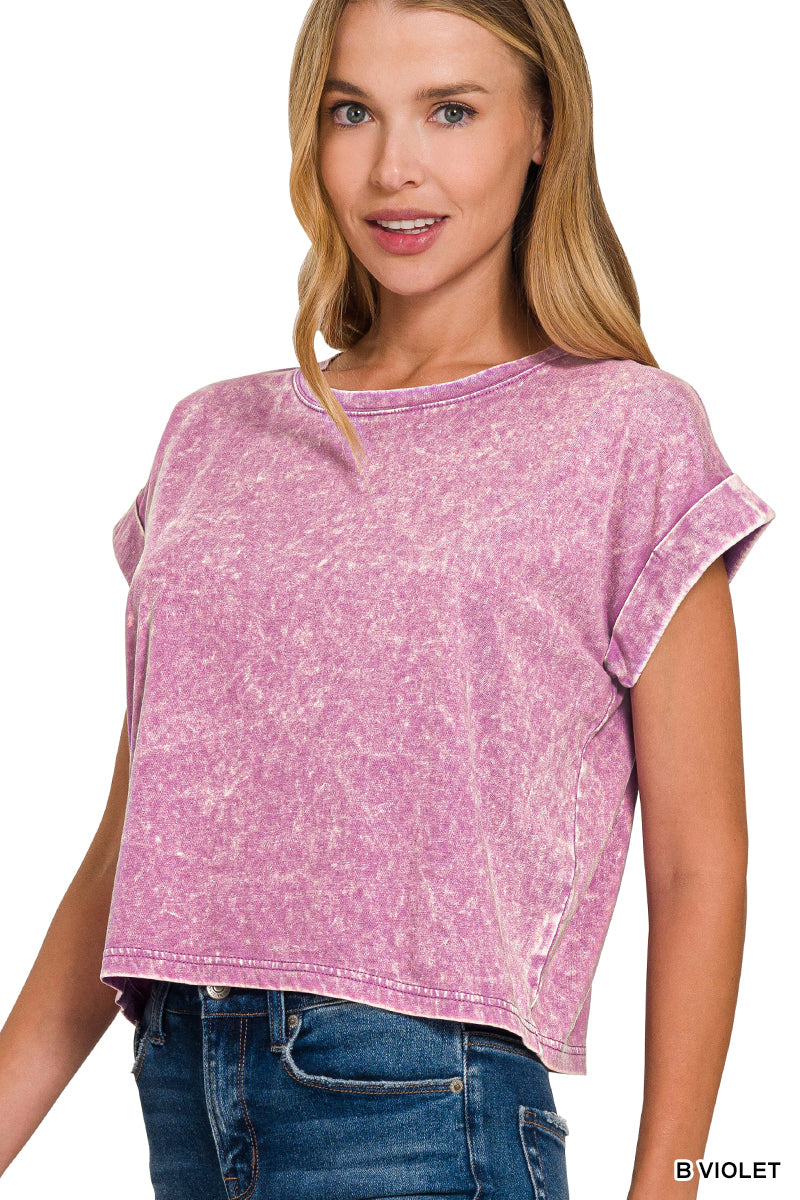 Mineral Washed Cropped Tee