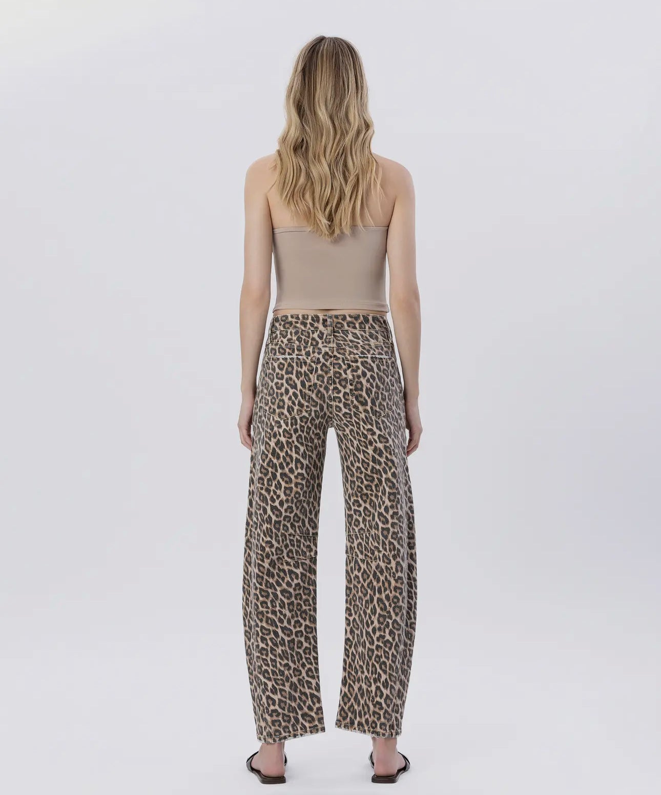 Kate High Rise Leopard Barrel Jeans