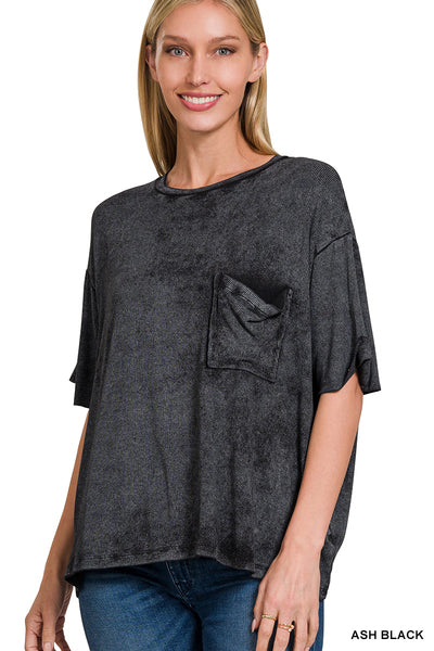 Mineral Washed Ribbed Top