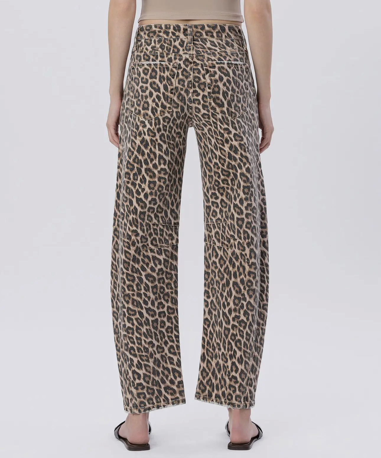 Kate High Rise Leopard Barrel Jeans