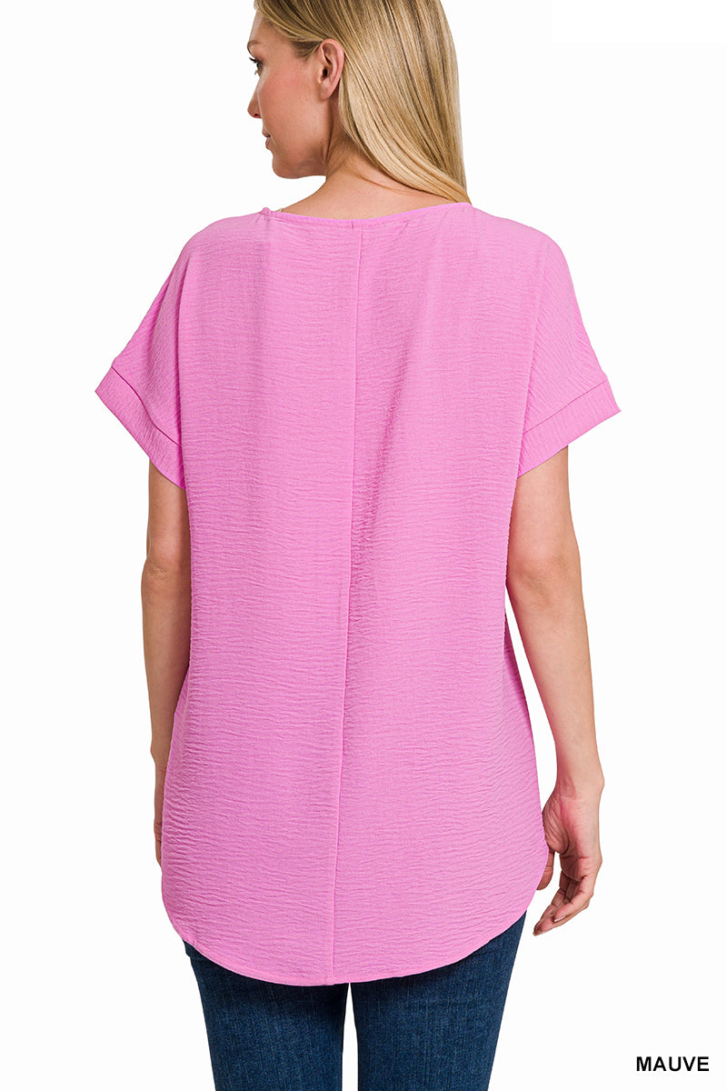 Warren Woven V-Neck Top