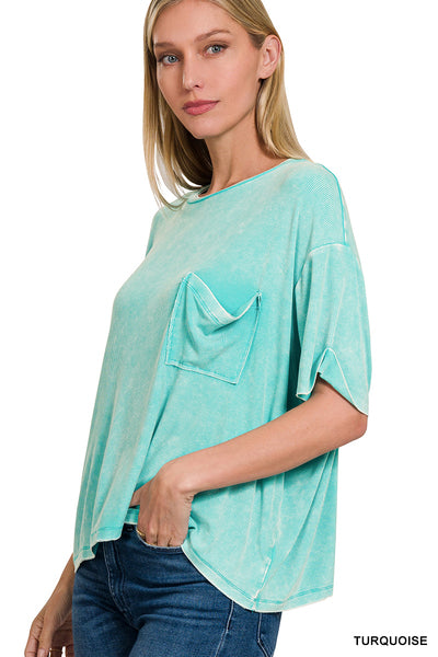 Mineral Washed Ribbed Top