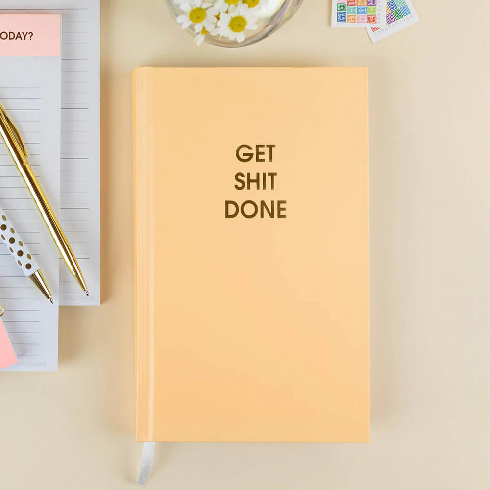 Get Shit Done- Sunset Orange Hardcover Journal
