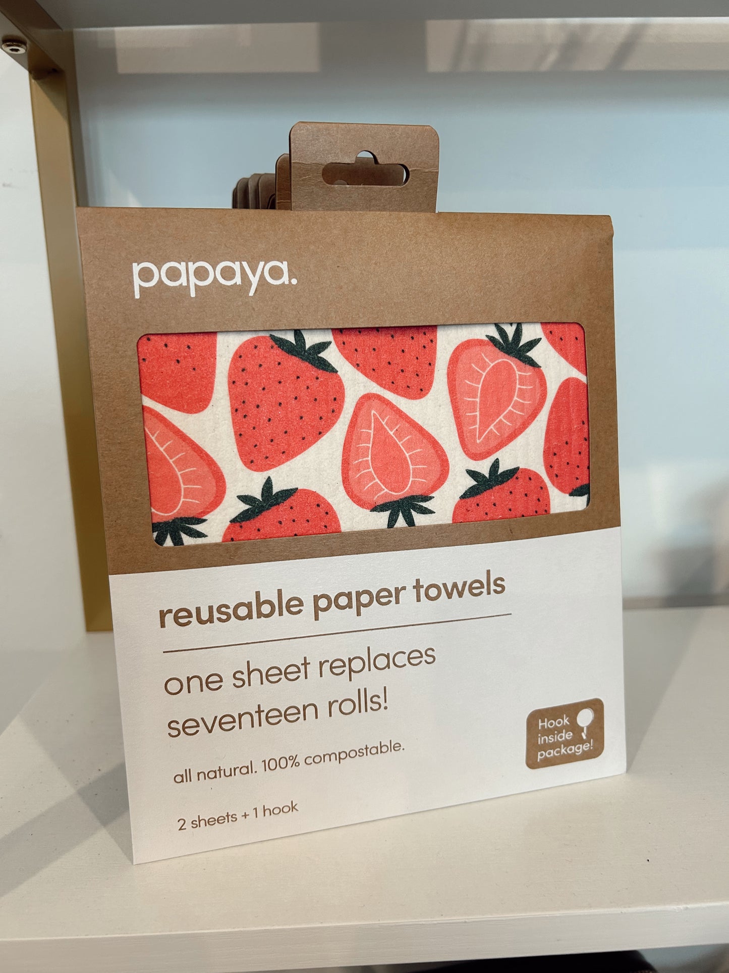 Papaya Reuseable Paper Towels- Strawberry