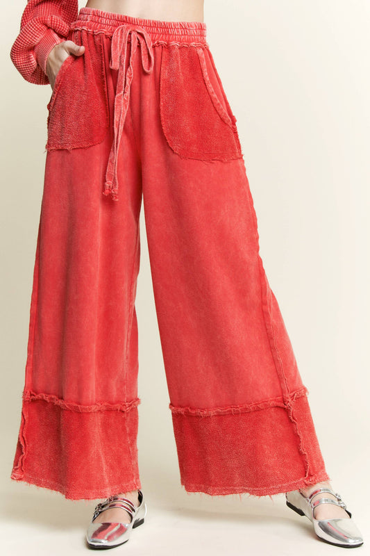 Mandy Mineral Washed Wide Leg Pants