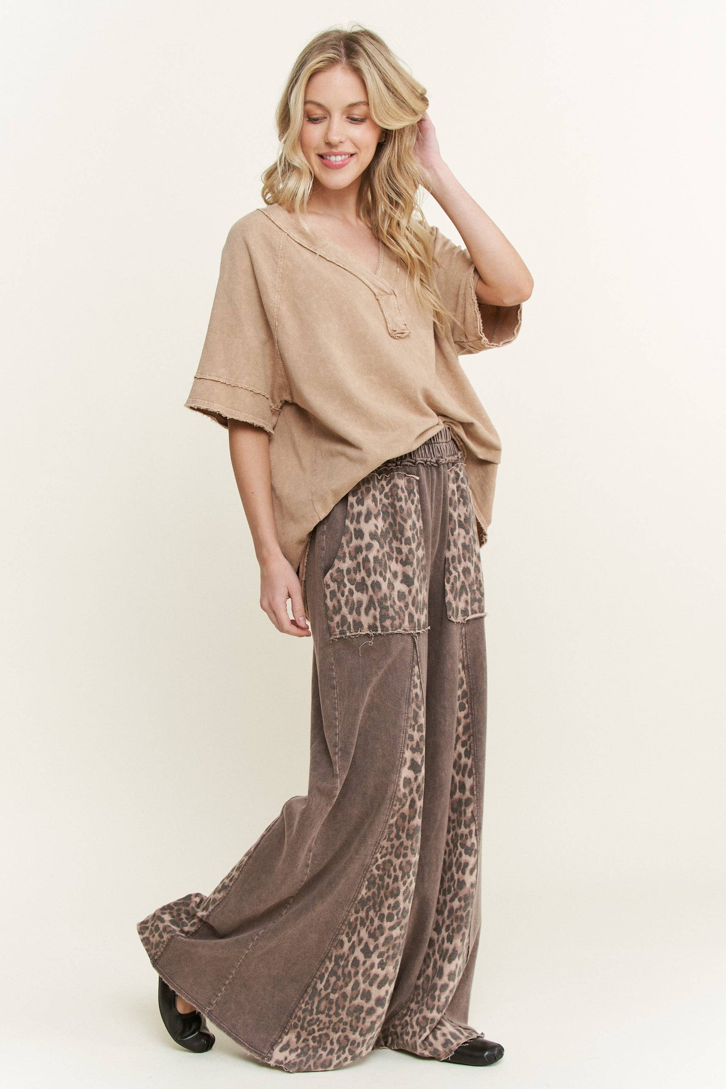 Mineral Washed Leopard Sweatpants