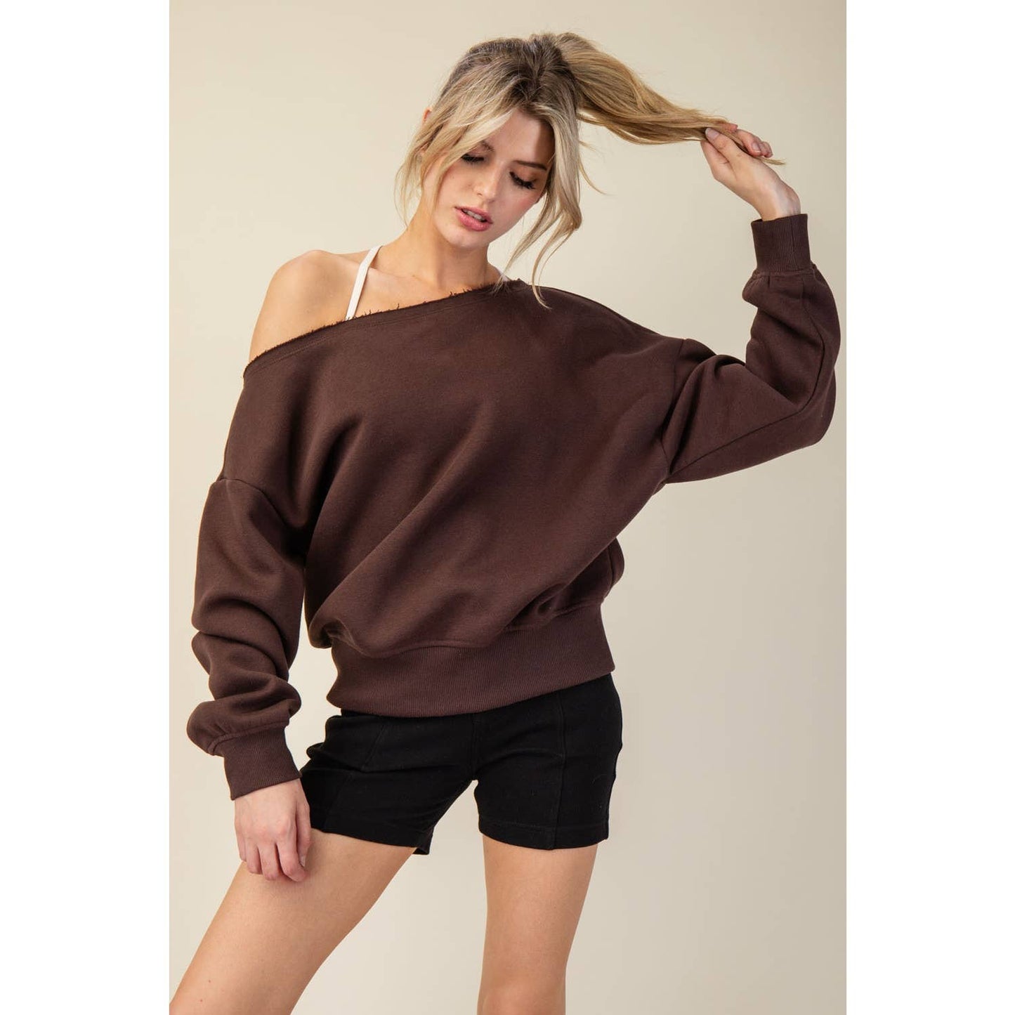 Ainsley Off The Shoulder Long Sleeve Top