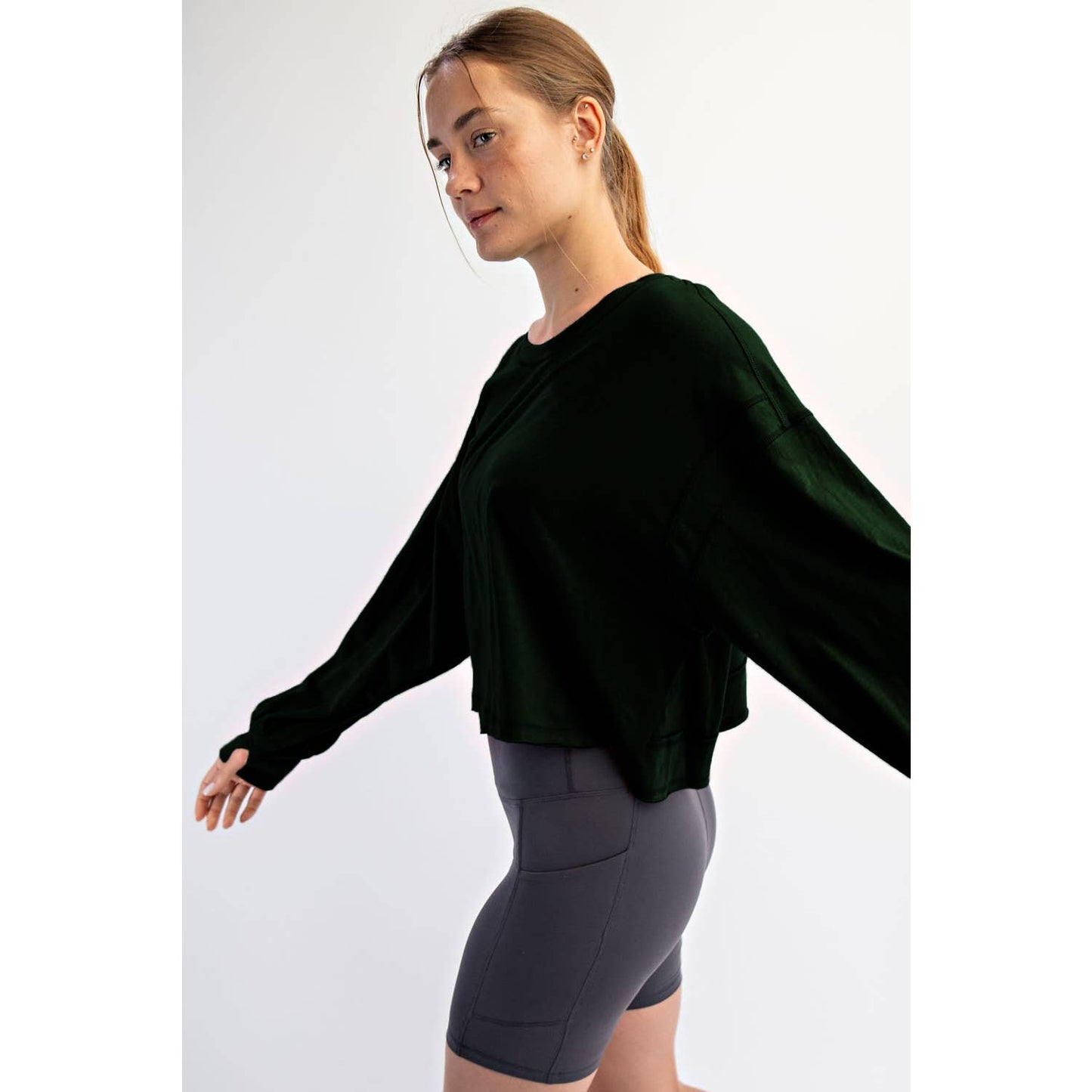 Rae Mode Long Sleeve Open Back Top