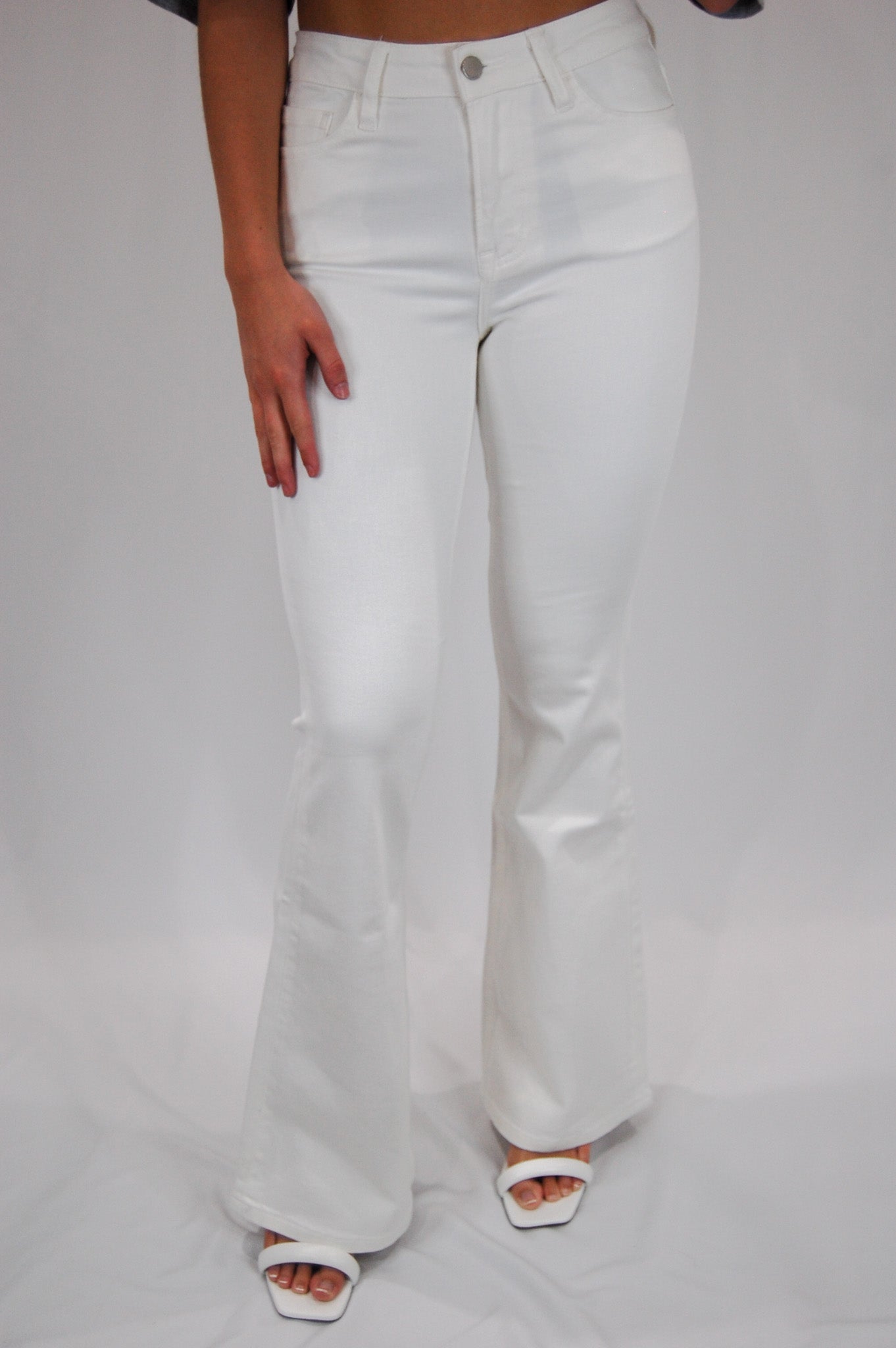 White Jean Flares