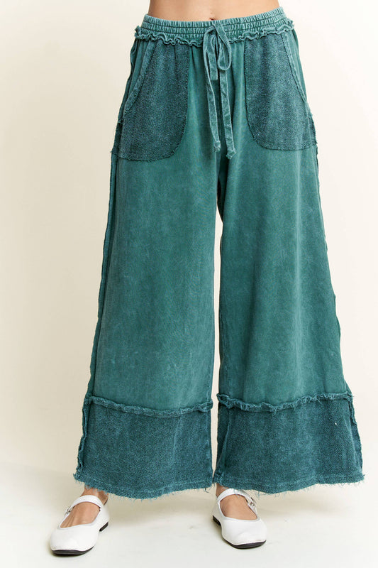 Mandy Mineral Washed Wide Leg Pants