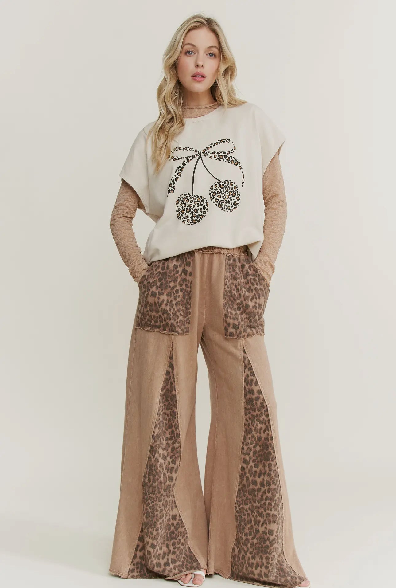 Mineral Washed Leopard Sweatpants