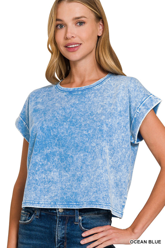 Mineral Washed Cropped Tee