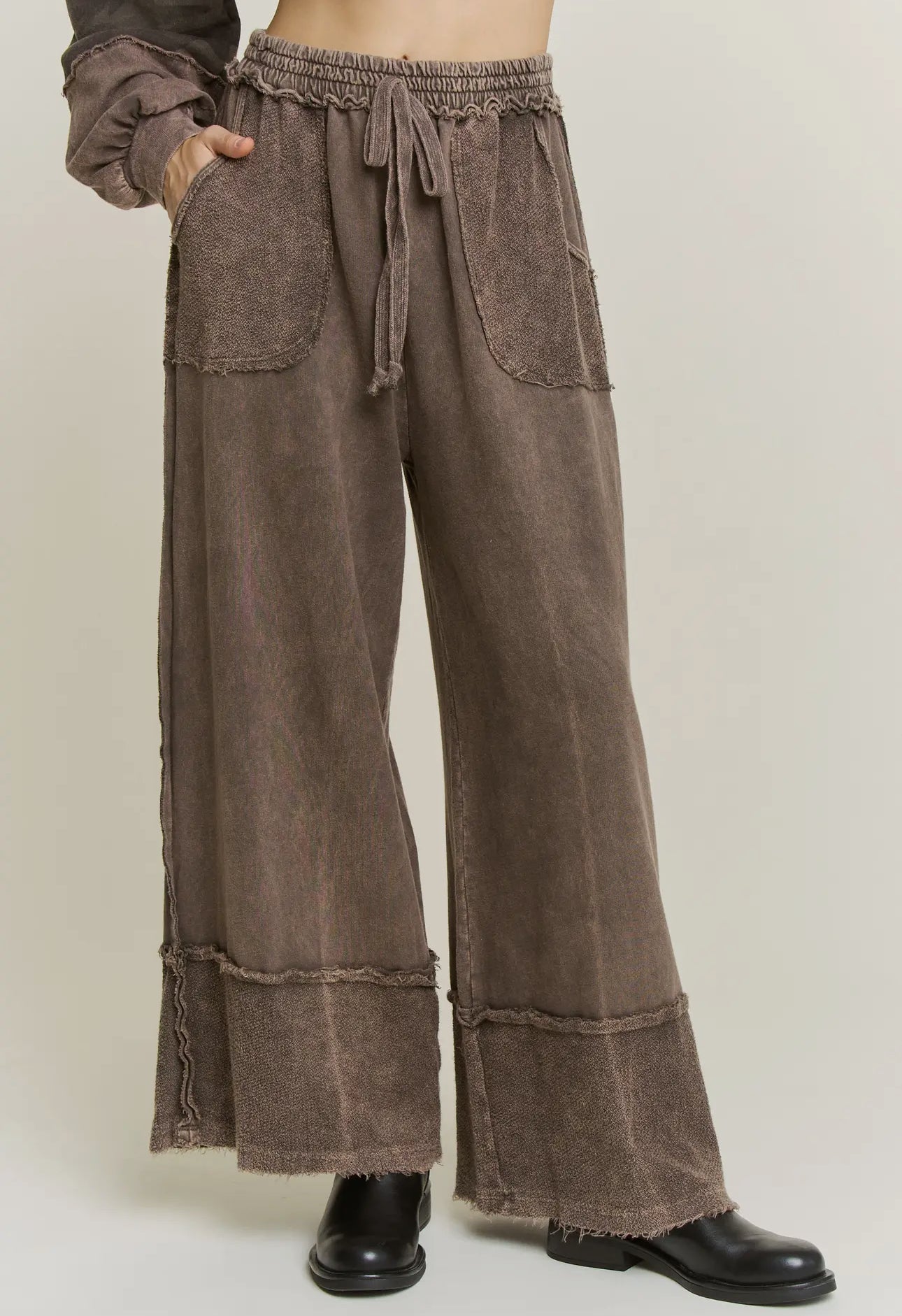 Mandy Mineral Washed Wide Leg Pants