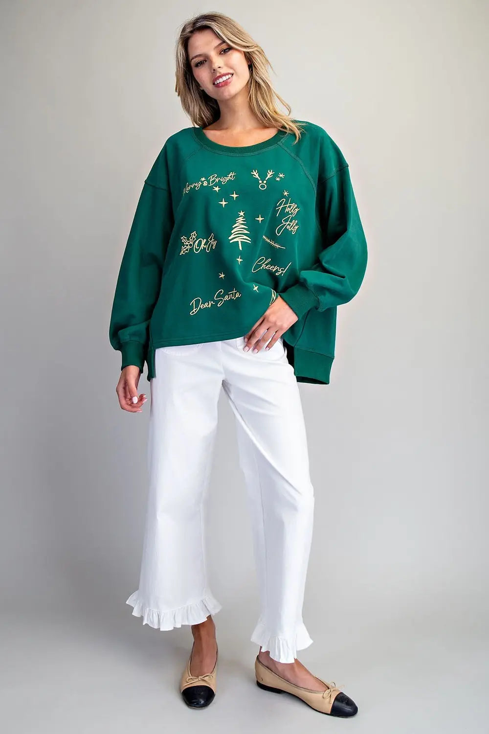 Christmas Graphic High-Low Sweatshirt