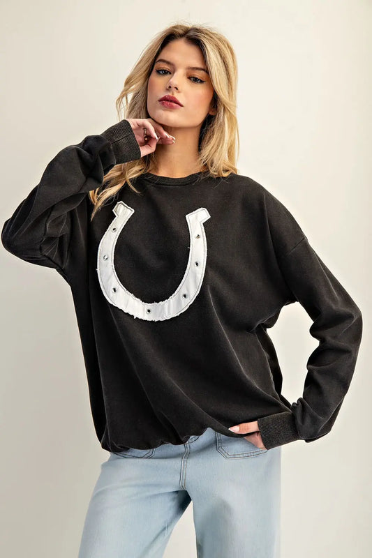 Washed Horseshoe Pullover