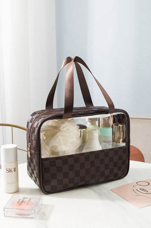 Checkered Cosmetic Bag Large