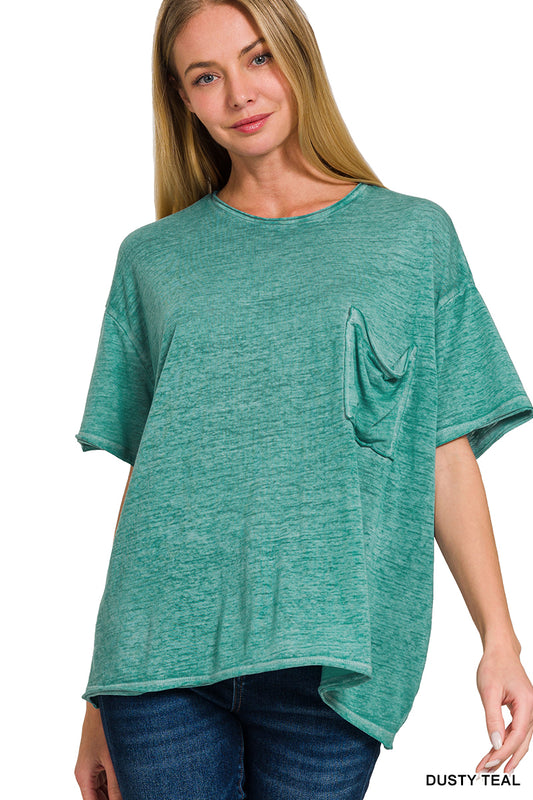 Odessa Oversized Washed Burnout Raw Edge Tee