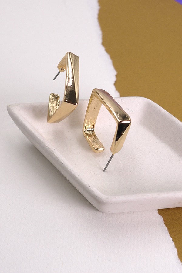 Square Gold Hoop Earrings