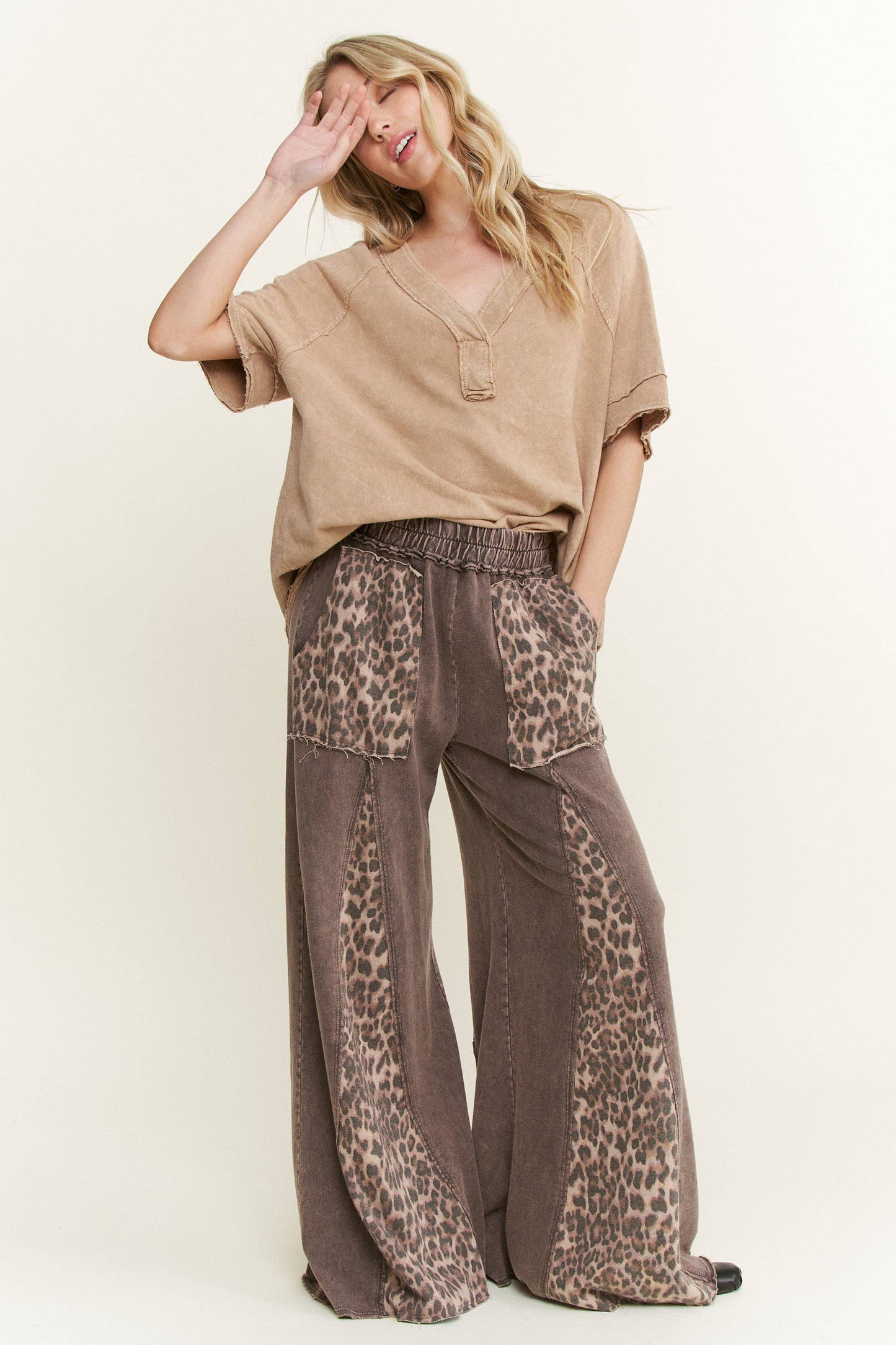 Mineral Washed Leopard Sweatpants