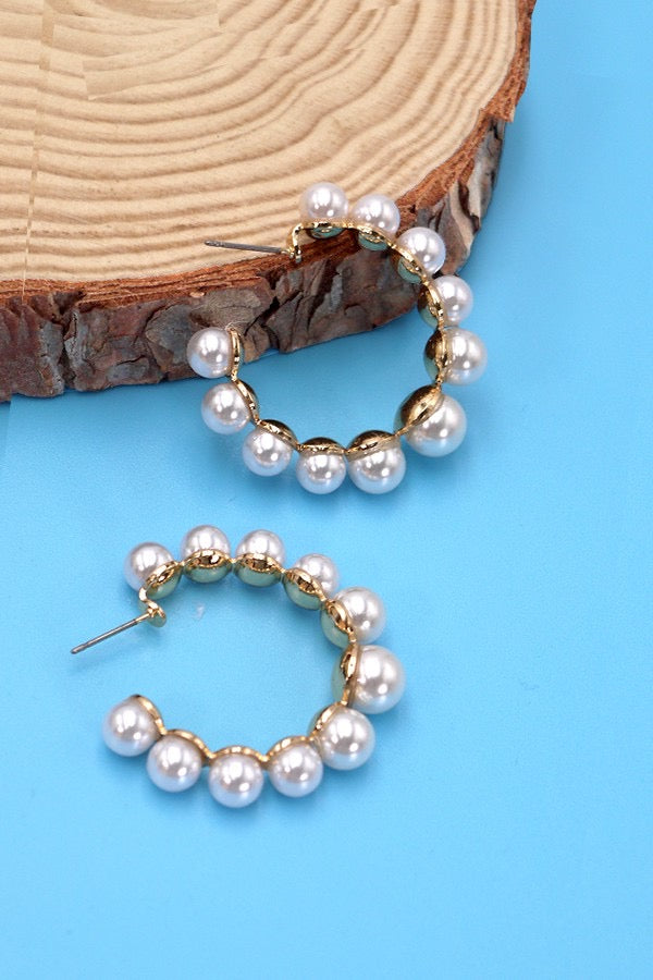 Pearl Hoop Earrings