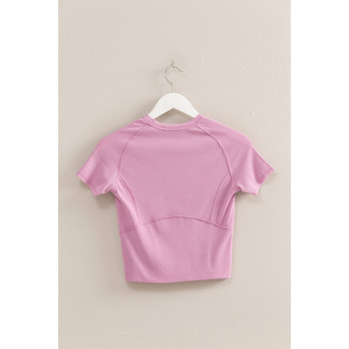 Short Sleeve Ribbed Knit Top