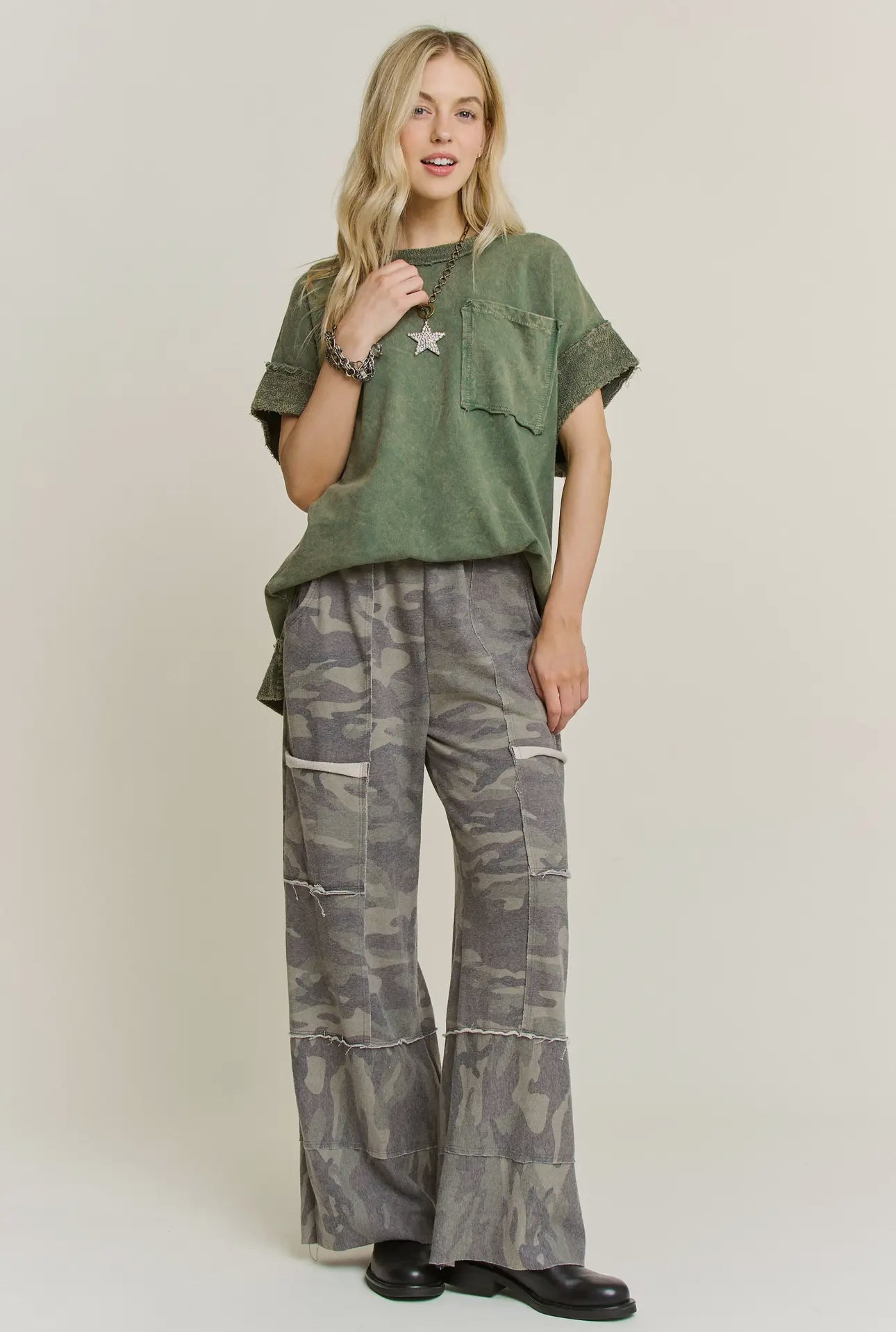 Washed Terry Camo Sweatpants