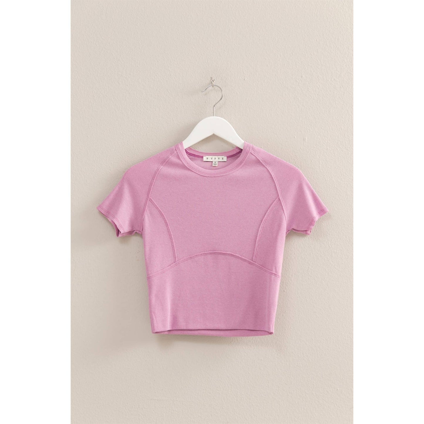 Short Sleeve Ribbed Knit Top