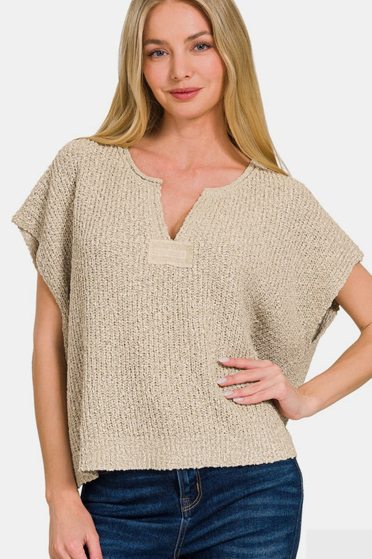 Sarah Split Neck Sweater