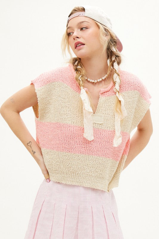 Bonnie Striped Sleeveless Sweater