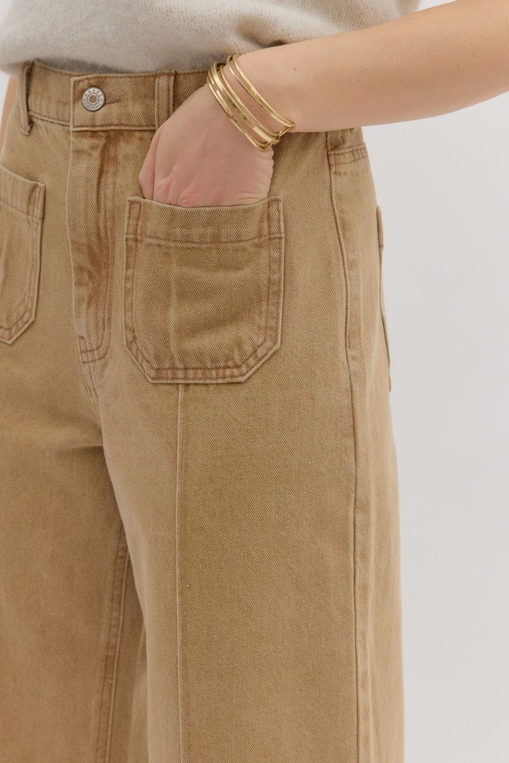 Front Pocket Wide Leg Jeans
