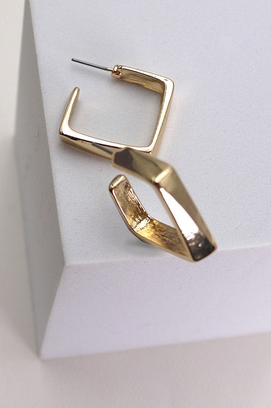 Square Gold Hoop Earrings