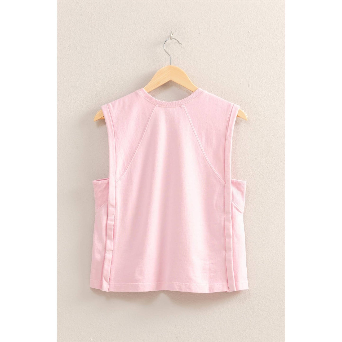 Round Neck Sleeveless Boxy Top